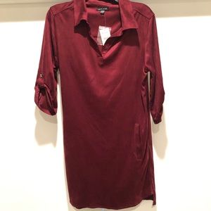 Faux Suede burgundy tunic dress